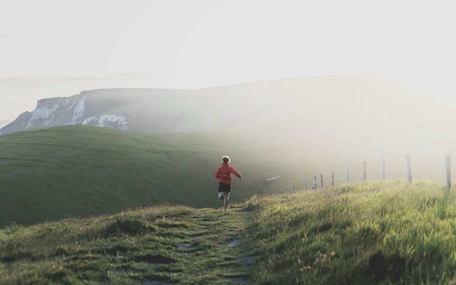 Runner on a mountain trail